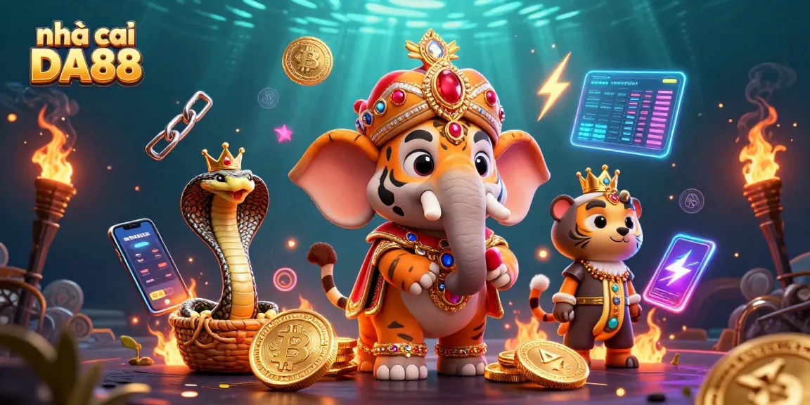 Experience thrilling bets at nhà cái DA88 with vibrant 3D digital casino elements.