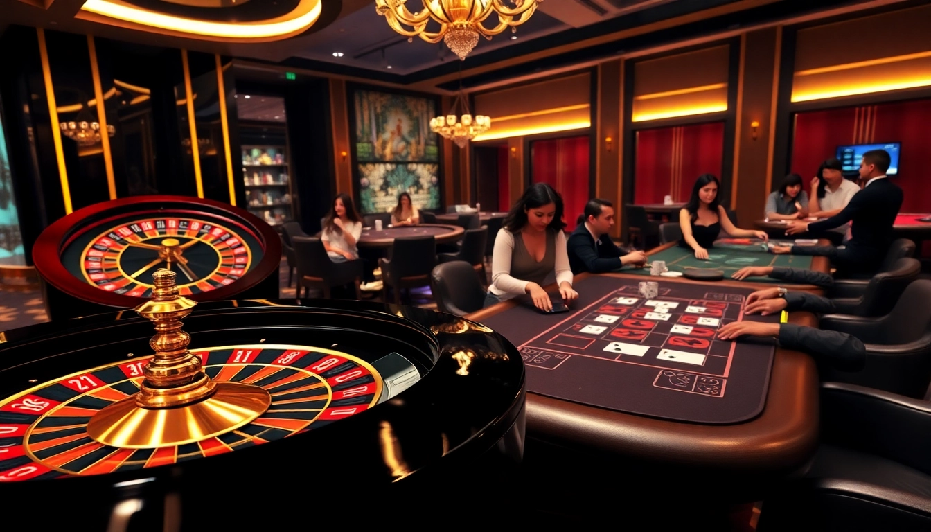 Engage in a thrilling casino atmosphere at https://ffgg88.com/ with a roulette wheel and poker table action.