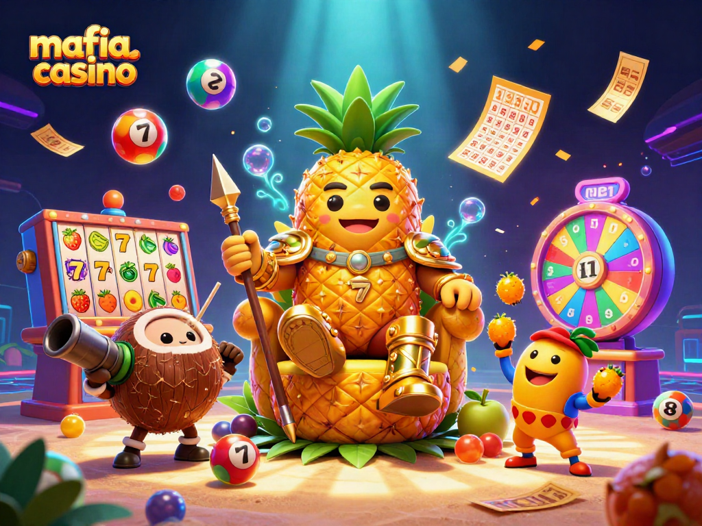 Engaging scene illustrating mafia casino theme with vibrant characters and dynamic gambling elements.