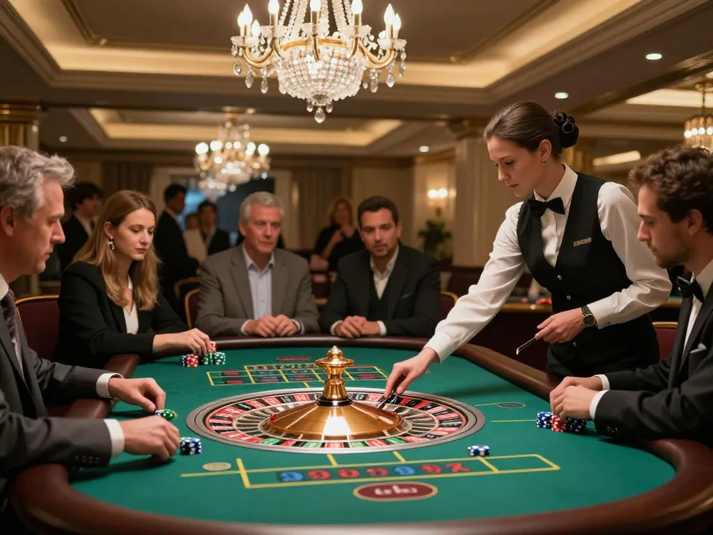 SC88 players placing bets at a vibrant roulette table in an elegant casino atmosphere