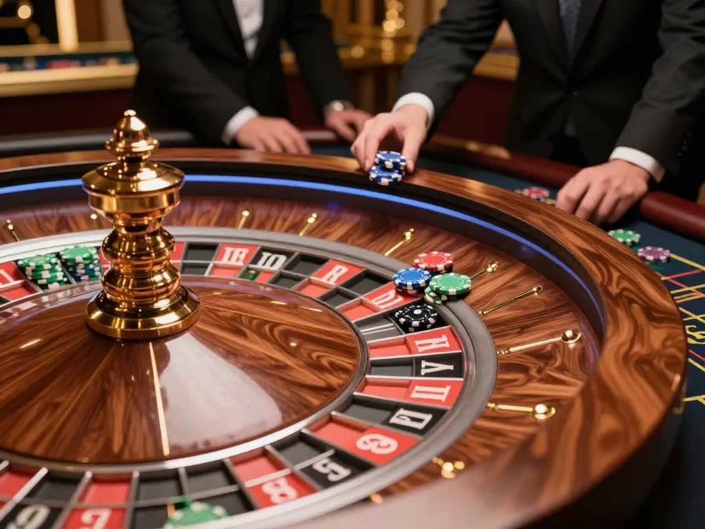Play thrilling roulette at u888 casino with spinning wheel and vibrant chips