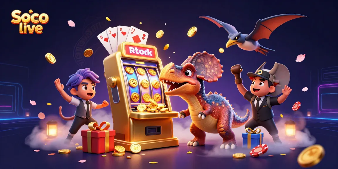 Soco live engaging players in dynamic gaming with colorful slot games and casino elements.