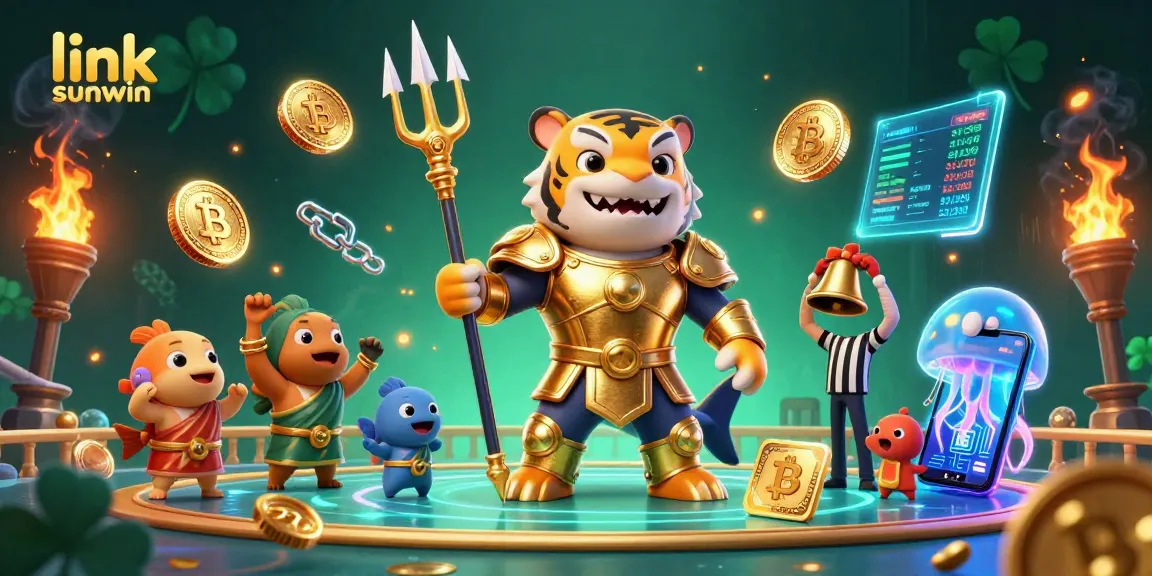 Play exciting games at link sunwin for a chance to win big in this vibrant 3D casino scene.