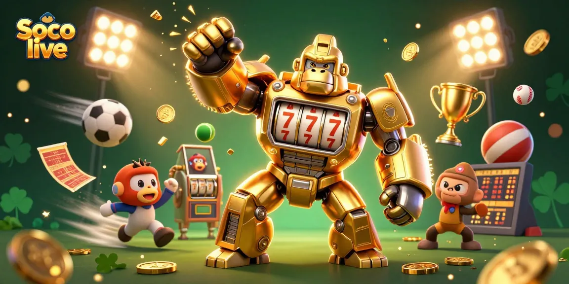 Experience thrilling betting action with Soco live, showcasing explosive moves and sports elements in 3D illustration.