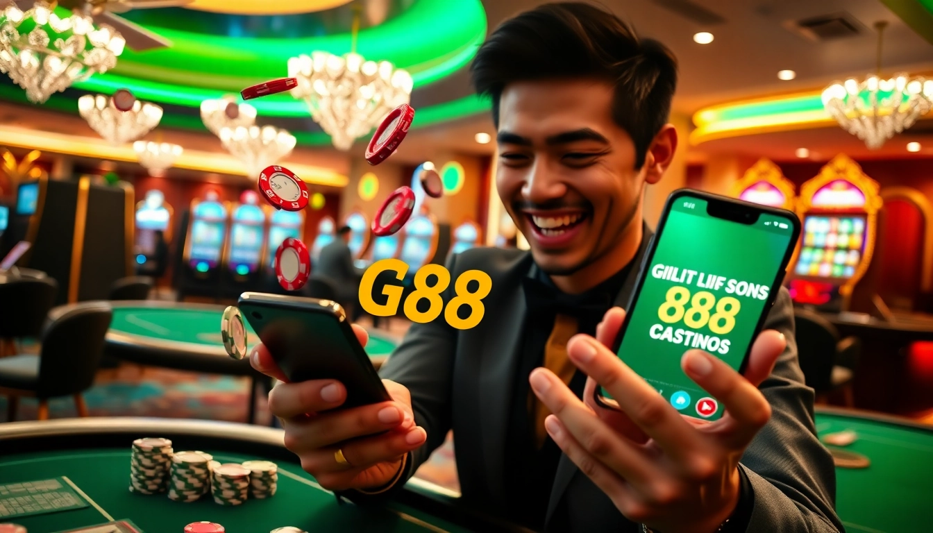 Experience the thrilling GK 88 gaming app with vibrant casino elements.