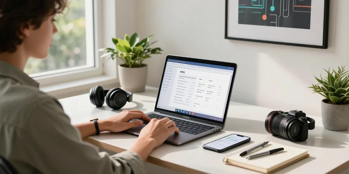 WPS Download on modern laptop in a stylish home office setup, with plants and organized stationery.