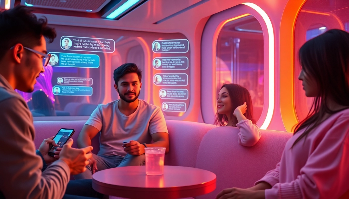 Engaging users in a warm, modern setting with sex AI chatbots for intimate conversations.